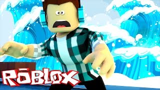 Roblox - FUJA DO TSUNAMI !!  (Roblox Escape The Flooding City)