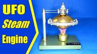 Assembly & Test UFO Spin Suspension Steam Stirling Engine with Copper Boiler