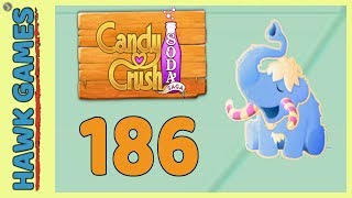 Candy Crush Soda Saga Level 186 (Frosting mode) - 3 Stars Walkthrough, No Boosters