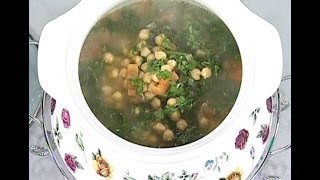 شوربة الحمص والسبانخ - مطبخ منال العالم