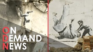 Banksy Mural Pops Up... In a BOMBED-OUT Ukrainian City