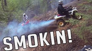 YFZ 450 Raptor 700 ATV Trail Riding Adventure - Out discovering new caves to explore PART 2