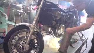 Första starten på 10 månader! Honda vf 750 c