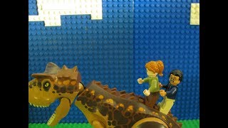 Lego jurassic world Carnotaurus gyrosphere escape (stop-motion)