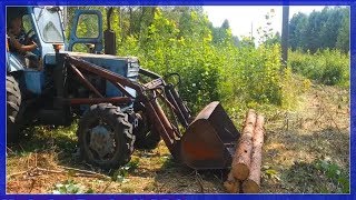 Погрузка Брёвен Трактор Т-40АМ