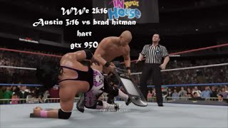 wwe 2K16 PC -  2K showcase - Austin 3:16 vs bret hitman hart ultra graphics at gtx 950 at 60fps