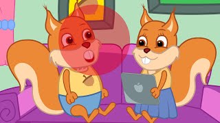 Famille d'Écureuil - Jeu de Tablette Intéressant Dessin Animé 2020 en Français