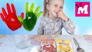 ✽ Желейные РУКИ из Фруктового Желе Игрем с разноцветными желейными руками Playing with jelly hands