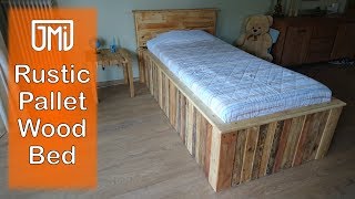 Rustic pallet wood bed - home project