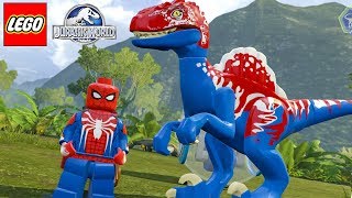 HOMEM-ARANHA TRAJE PS4 E SEUS DINOSSAUROS no LEGO Jurassic World Criando Dinossauros #61