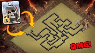 ЧТО БУДЕТ, ЕСЛИ ГИГАНТСКИЙ СКЕЛЕТ ЗАЙДЕТ В ЛАБИРИНТ CLASH OF CLANS! ТЕСТИРУЕМ БАЗУ CLASH OF CLANS