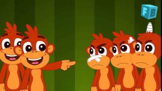 Детские песенки на английском языке: Five Little Monkeys Jumping On The Bed - Children Nursery Rhyme