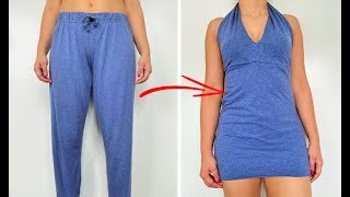 TRANSFORMAR ROPA - TRANSFORMING JOGGERS IN DRESS - BEGINNER FRIENDLY DIY TRANSFORMATION