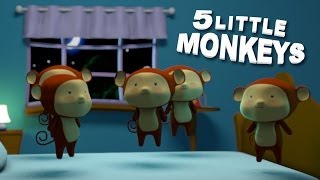 Five Little Monkeys Jumping on the Bed with Lyrics (CC)
