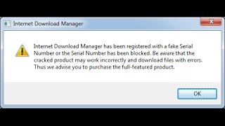 How to fix idm 6.25 error |fake serial number| after registration 2016