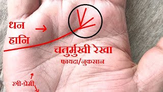 #hastrekha #palmist #rangastro #jyotish Quadrant line | चूतुर्मुखी रेखा | धन हानि | कामुक