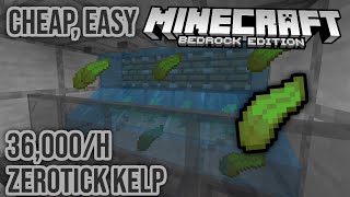 36k/h Kelp Zerotick Farm for Minecraft Bedrock Tutorial 1.14.20