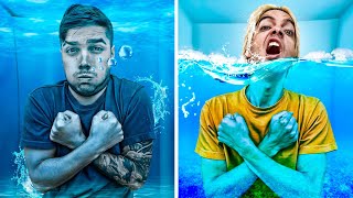 EL ÚLTIMO EN SALIR DE LA CAJA INDESTRUCTIBLE BAJO EL AGUA GANA !!