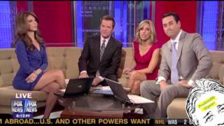 Fox Anchor Pulls Up Skirt...while on air!