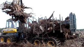 Stump Harvesting - Ponsse Buffalo 8X8 Forwarder