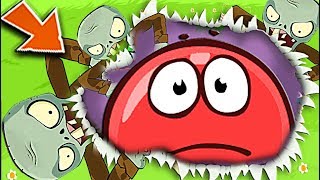 КРАСНЫЙ ШАР НАПАЛ НА ЗОМБИ ПРОТИВ РАСТЕНИЙ Несносный Шарик Plants vs zombies Red Ball 4 Мультик