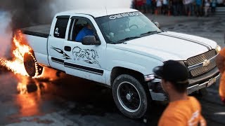 His Truck Burst Into FLAMES - INSANE BURNOUT!