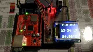 Arduino Mega 2560 R3 + Ethernet Shield R3 + DS3231 (I²C) + 1.8" TFT (SPI) ~ Česky & English ᴴᴰ