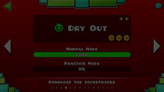 Geometry Dash прохождение на три звезды. Четвёртый  уровень - Dry Out.