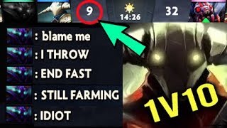 1v10 Feeder Trashtalk And They Think It's Over! Refresher Sven Keep Calm and Comeback Epic Dota 2
