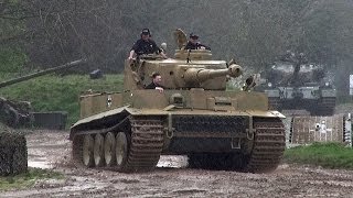 Tiger Tank 131 Sounding Great In The Mud and Rain “ Bovington Tank Museum "