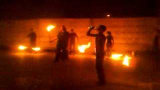 Фаер шоу возле кинотеатра "Восток" в Гродно
