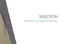 Lesson 5.3: Relational and Logical Operators