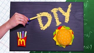 DIY Меловая доска / Организация рабочего места СВОИМИ РУКАМИ / Бургер и картошка фри ? Afinka