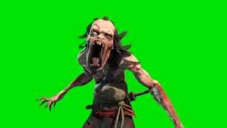 Green Screen Zombie on Fire Halloween Horror - Footage PixelBoom