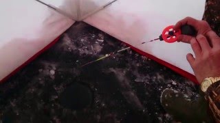 Ловля зимней ЧУДО-УДОЧКОЙ на водохранилище безмотыльной снастью "Паровоз"