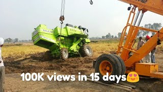 4X4 Harvester Combine khubgi Hydra di help naal bahar kadi