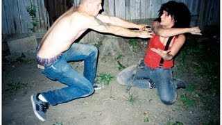 Drunk couple fight in street in St.Petersburg