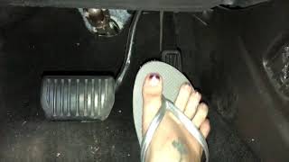 Pedal Pumping silver flip flops expressway