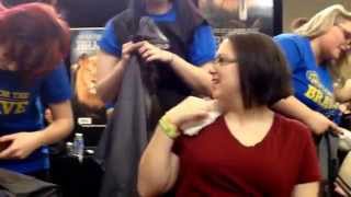 Shave for The Brave St. John's, NL. Sabrina cutting off about 14-15" (inches) of hair!!