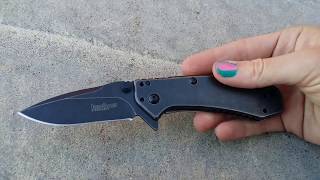 Kershaw Cryo Blackwash Knife 1555BW - video demo