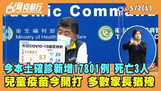 2022.05.02【台灣向前行 Part1】今本土確診新增17801例 死亡3人 兒童疫苗今開打 多數家長猶豫
