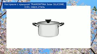 Кастрюля с крышкой TRAMONTINA Solar SILICONE, 3,6л, нерж.сталь обзор