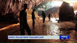 4 rescued from Thai cave in risky operation; 9 remain inside