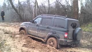 UAZ--Patriot сток в цепях по грязи на Гремячем 4