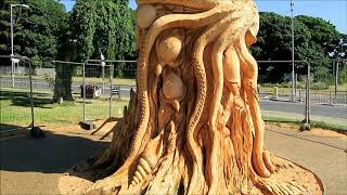 Tree sculpture at Saint Anne's Park 24 June 2018 almost complete