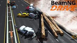 Масштабная Авария на Трассе в Сильный Туман - BeamNG drive