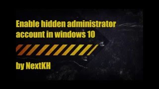 Enable And Disable Administrator Account in windows 10