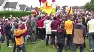 Motherwell fans March from the Electric bar to Fir Park for the Kuban Euro tie