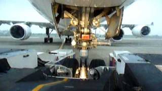 AIRBUS A340 Pushback with Towbarless Tractor
