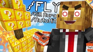 HACKING IN MINECRAFT PRANK - Minecraft Lucky Block Skywars | JeromeASF